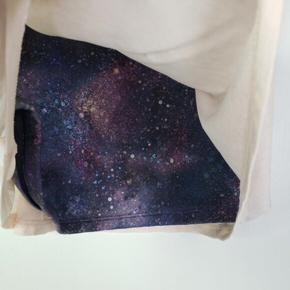 Athleta Girl Team Up Layered Tank L 12 Pink Navy Blue Galaxy Print - Picture 6 of 9